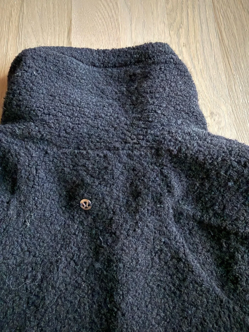 lululemon athletica Black Bouclé Hooded Jacket with Nylon Lining